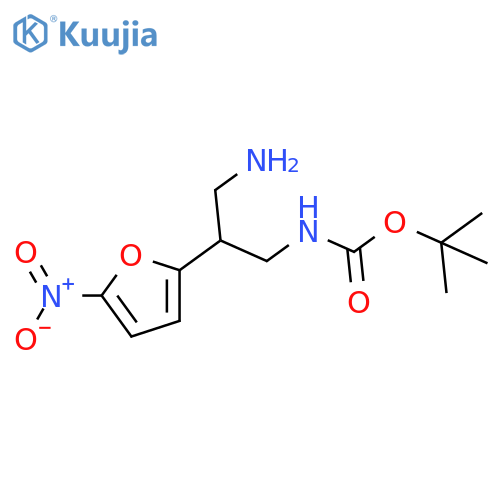 tert-butyl N-3-amino-2-(5-nitrofuran-2-yl)propylcarbamate structure