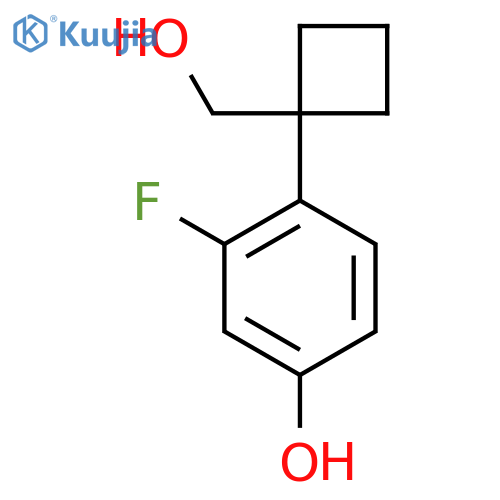 3-fluoro-4-1-(hydroxymethyl)cyclobutylphenol structure
