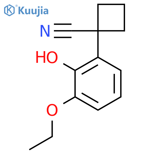 1-(3-Ethoxy-2-hydroxyphenyl)cyclobutane-1-carbonitrile structure