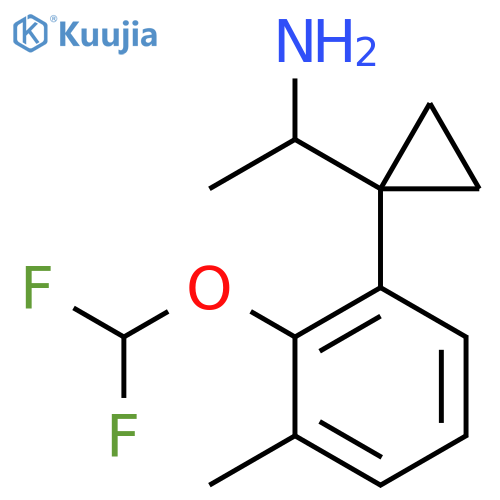 1-{1-2-(difluoromethoxy)-3-methylphenylcyclopropyl}ethan-1-amine structure
