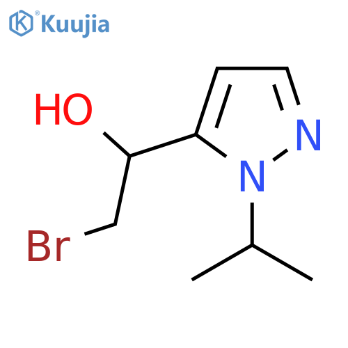 2-bromo-1-1-(propan-2-yl)-1H-pyrazol-5-ylethan-1-ol structure