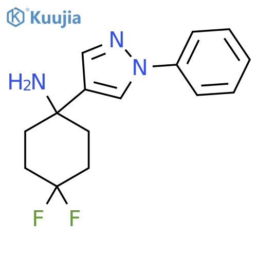 4,4-difluoro-1-(1-phenyl-1H-pyrazol-4-yl)cyclohexan-1-amine structure