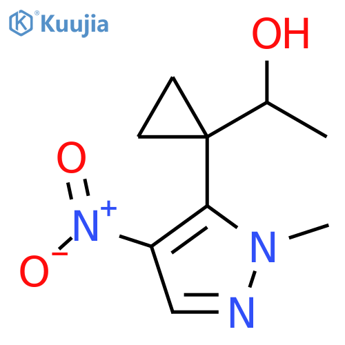 1-1-(1-methyl-4-nitro-1H-pyrazol-5-yl)cyclopropylethan-1-ol structure