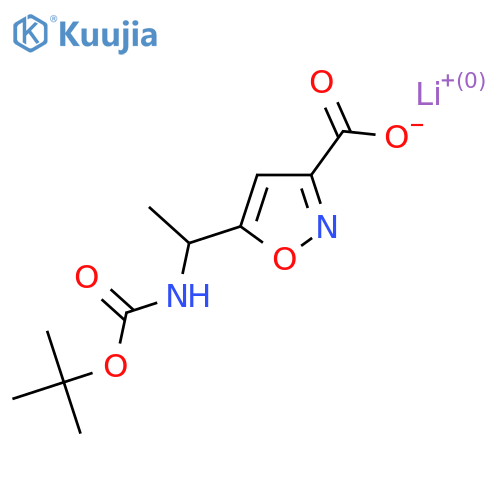 lithium(1+) 5-(1-{(tert-butoxy)carbonylamino}ethyl)-1,2-oxazole-3-carboxylate structure