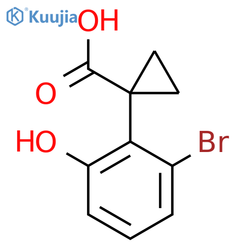 1-(2-bromo-6-hydroxyphenyl)cyclopropane-1-carboxylic acid structure