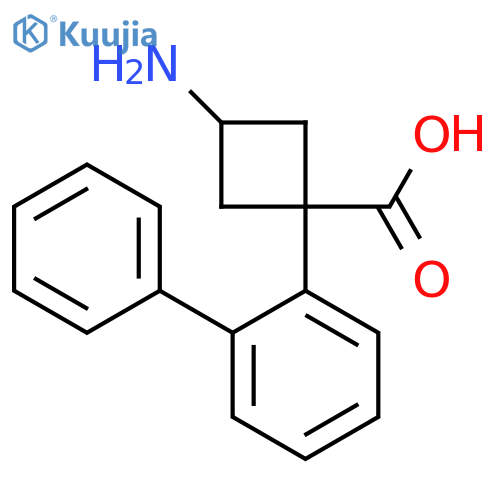 3-amino-1-(2-phenylphenyl)cyclobutane-1-carboxylic acid structure