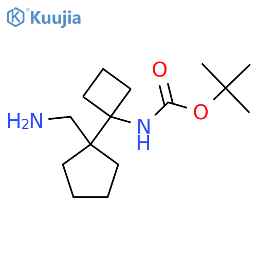 tert-butyl N-{1-1-(aminomethyl)cyclopentylcyclobutyl}carbamate structure
