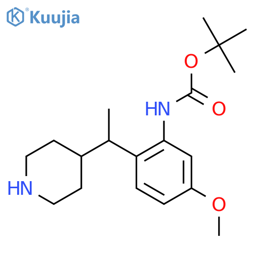 tert-butyl N-{5-methoxy-2-1-(piperidin-4-yl)ethylphenyl}carbamate structure