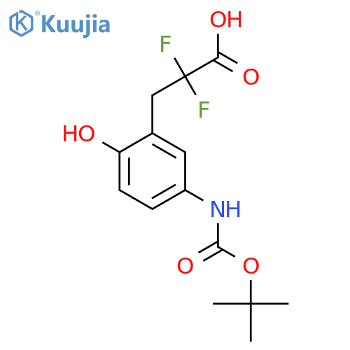 3-(5-{[(Tert-butoxy)carbonyl]amino}-2-hydroxyphenyl)-2,2-difluoropropanoic acid structure