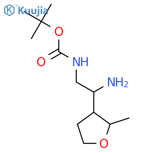 tert-butyl N-2-amino-2-(2-methyloxolan-3-yl)ethylcarbamate structure