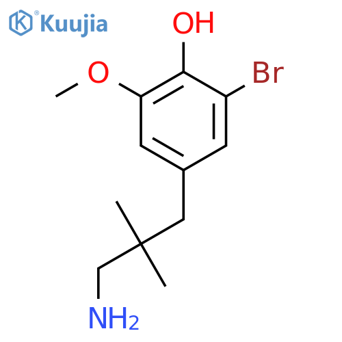 4-(3-amino-2,2-dimethylpropyl)-2-bromo-6-methoxyphenol structure
