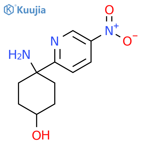 4-amino-4-(5-nitropyridin-2-yl)cyclohexan-1-ol structure