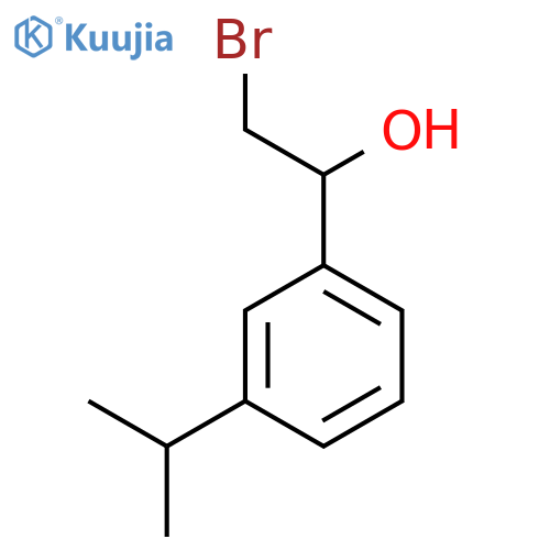 2-bromo-1-3-(propan-2-yl)phenylethan-1-ol structure