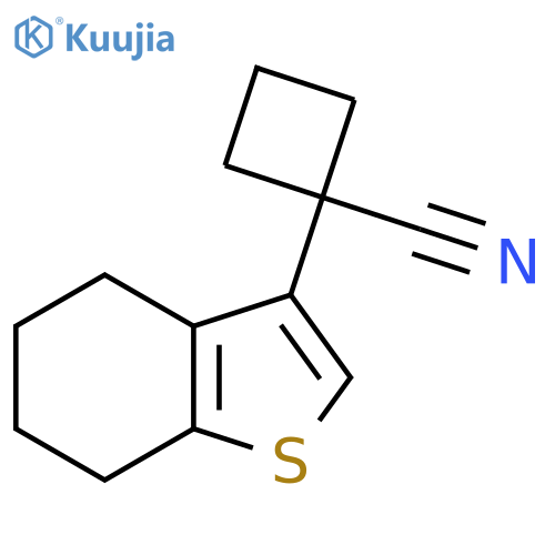 1-(4,5,6,7-tetrahydro-1-benzothiophen-3-yl)cyclobutane-1-carbonitrile structure