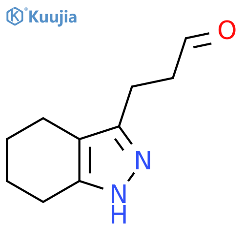 3-(4,5,6,7-tetrahydro-1H-indazol-3-yl)propanal structure