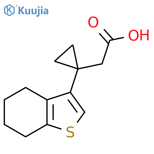 2-1-(4,5,6,7-tetrahydro-1-benzothiophen-3-yl)cyclopropylacetic acid structure