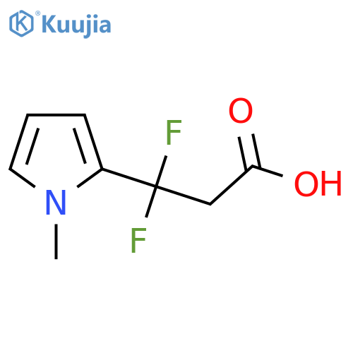 3,3-difluoro-3-(1-methyl-1H-pyrrol-2-yl)propanoic acid structure