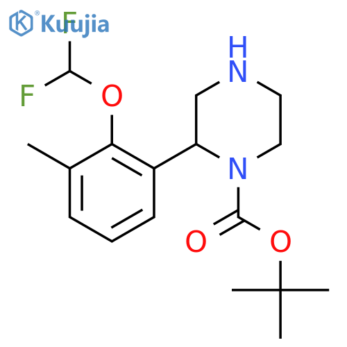 tert-butyl 2-2-(difluoromethoxy)-3-methylphenylpiperazine-1-carboxylate structure