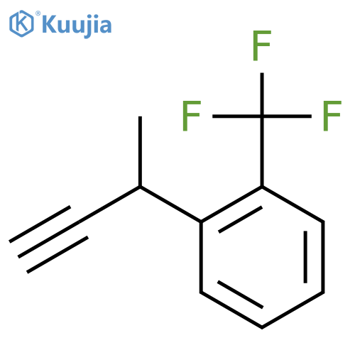 1-(but-3-yn-2-yl)-2-(trifluoromethyl)benzene structure