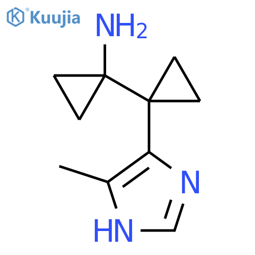 1-1-(4-methyl-1H-imidazol-5-yl)cyclopropylcyclopropan-1-amine structure