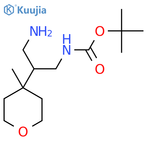 tert-butyl N-3-amino-2-(4-methyloxan-4-yl)propylcarbamate structure