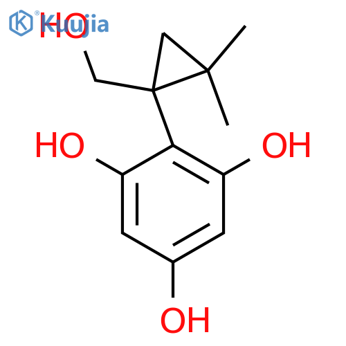 2-1-(hydroxymethyl)-2,2-dimethylcyclopropylbenzene-1,3,5-triol structure
