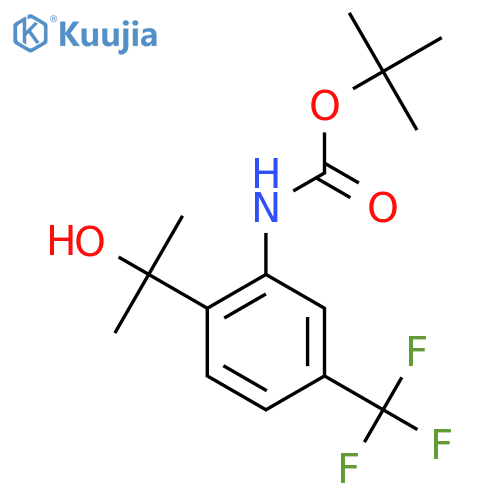 tert-butyl N-2-(2-hydroxypropan-2-yl)-5-(trifluoromethyl)phenylcarbamate structure