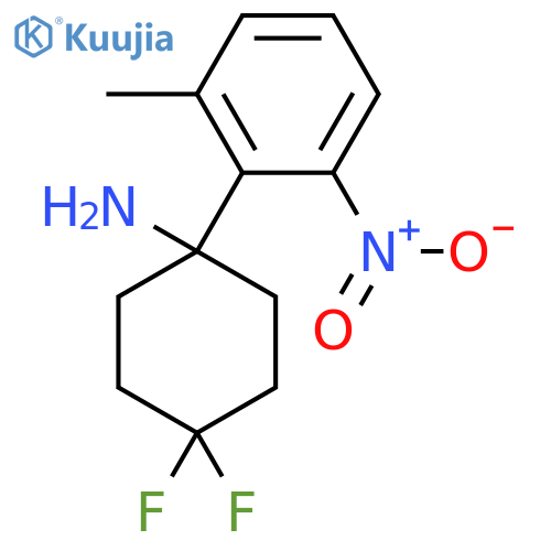 4,4-difluoro-1-(2-methyl-6-nitrophenyl)cyclohexan-1-amine structure