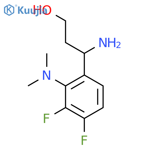 3-amino-3-2-(dimethylamino)-3,4-difluorophenylpropan-1-ol structure