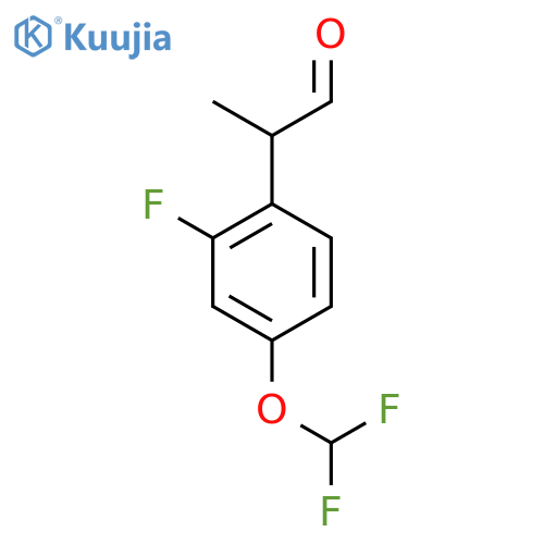 2-4-(difluoromethoxy)-2-fluorophenylpropanal structure