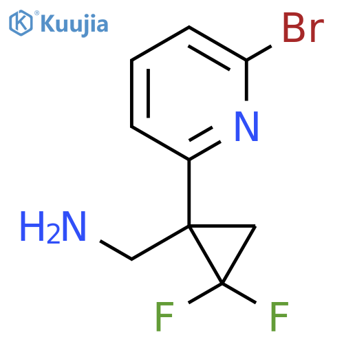 1-(6-bromopyridin-2-yl)-2,2-difluorocyclopropylmethanamine structure