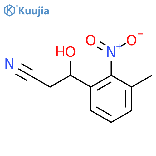 3-hydroxy-3-(3-methyl-2-nitrophenyl)propanenitrile structure
