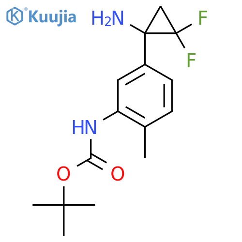 tert-butyl N-5-(1-amino-2,2-difluorocyclopropyl)-2-methylphenylcarbamate structure