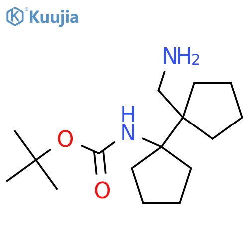 tert-butyl N-{1-1-(aminomethyl)cyclopentylcyclopentyl}carbamate structure