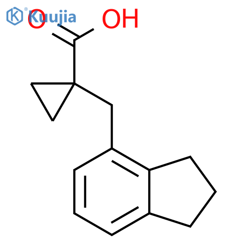 1-(2,3-dihydro-1H-inden-4-yl)methylcyclopropane-1-carboxylic acid structure