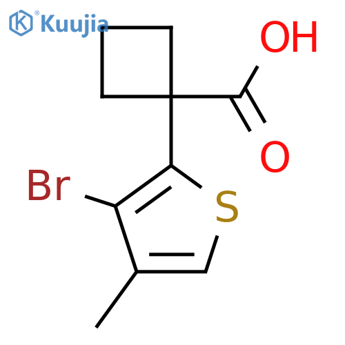 1-(3-bromo-4-methylthiophen-2-yl)cyclobutane-1-carboxylic acid structure