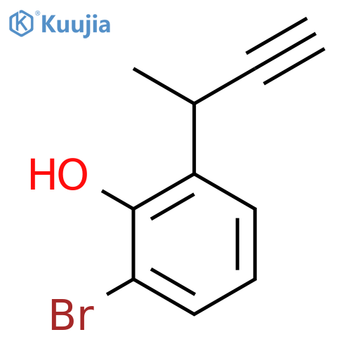 2-bromo-6-(but-3-yn-2-yl)phenol structure