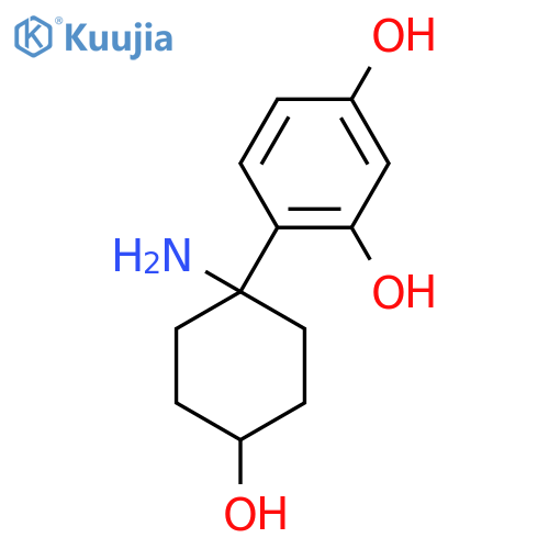 4-(1-amino-4-hydroxycyclohexyl)benzene-1,3-diol structure