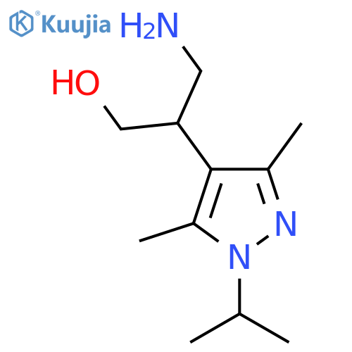 3-amino-2-3,5-dimethyl-1-(propan-2-yl)-1H-pyrazol-4-ylpropan-1-ol structure