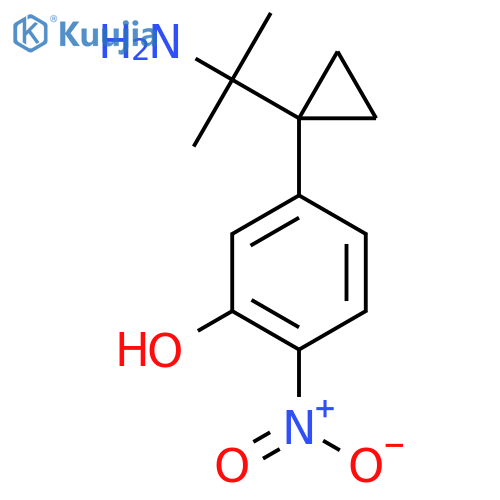 5-1-(2-aminopropan-2-yl)cyclopropyl-2-nitrophenol structure