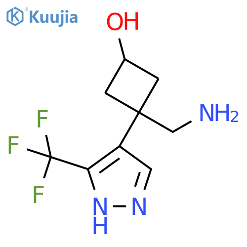 3-(aminomethyl)-3-3-(trifluoromethyl)-1H-pyrazol-4-ylcyclobutan-1-ol structure