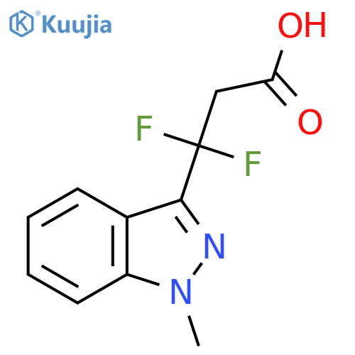 3,3-difluoro-3-(1-methyl-1H-indazol-3-yl)propanoic acid structure