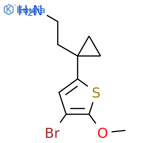 2-1-(4-bromo-5-methoxythiophen-2-yl)cyclopropylethan-1-amine structure