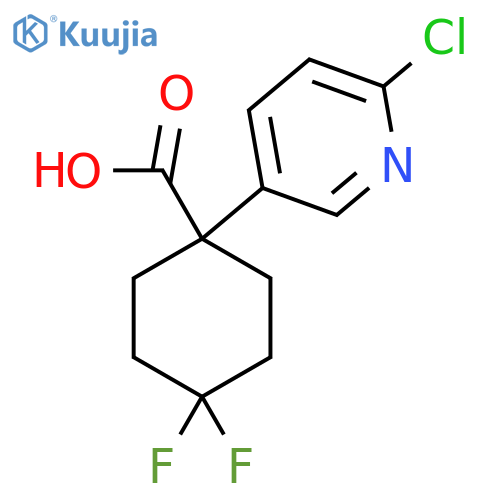 1-(6-chloropyridin-3-yl)-4,4-difluorocyclohexane-1-carboxylic acid structure