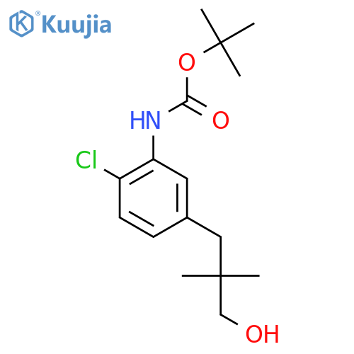 tert-butyl N-2-chloro-5-(3-hydroxy-2,2-dimethylpropyl)phenylcarbamate structure