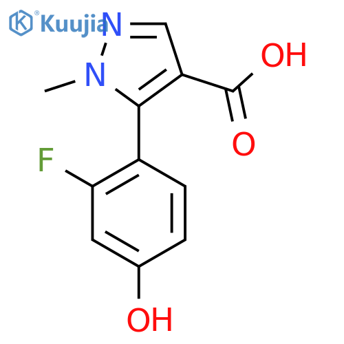 5-(2-fluoro-4-hydroxyphenyl)-1-methyl-1H-pyrazole-4-carboxylic acid structure