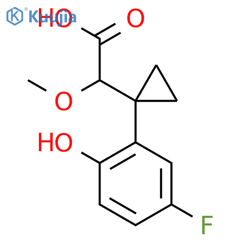 2-1-(5-fluoro-2-hydroxyphenyl)cyclopropyl-2-methoxyacetic acid structure