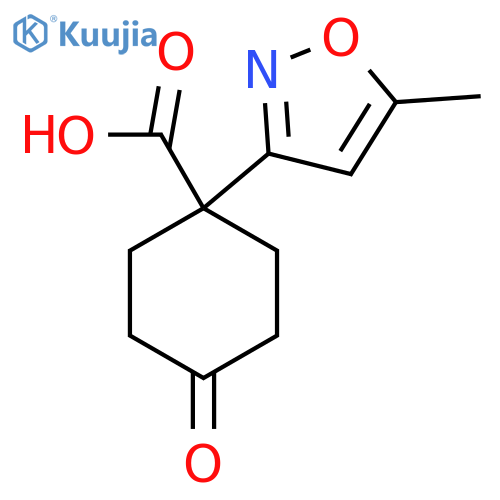 1-(5-methyl-1,2-oxazol-3-yl)-4-oxocyclohexane-1-carboxylic acid structure
