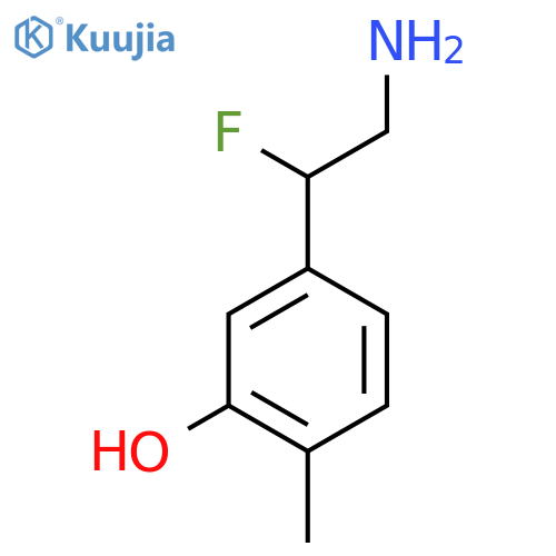 5-(2-amino-1-fluoroethyl)-2-methylphenol structure