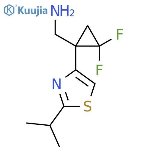 {2,2-difluoro-1-2-(propan-2-yl)-1,3-thiazol-4-ylcyclopropyl}methanamine structure